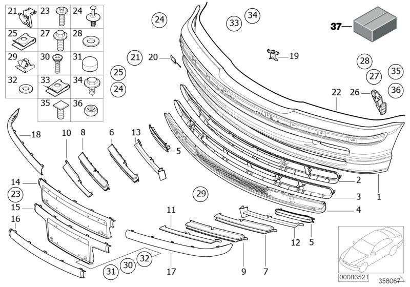 BMW 51118209925 - Grila ventilatie, bara protectie aaoparts.ro