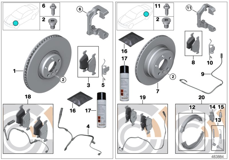 BMW 34 21 2 413 041 - Set placute frana,frana disc aaoparts.ro