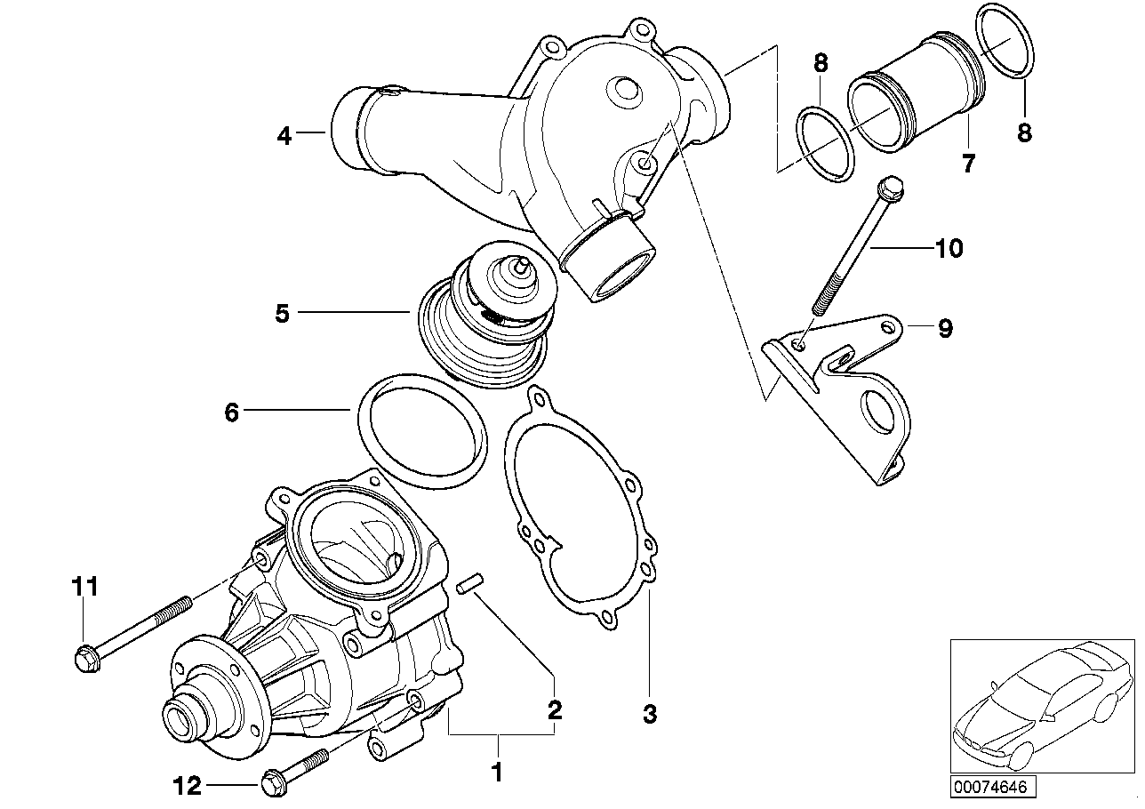 BMW 11 53 1 318 402 - Garnitura termostat aaoparts.ro