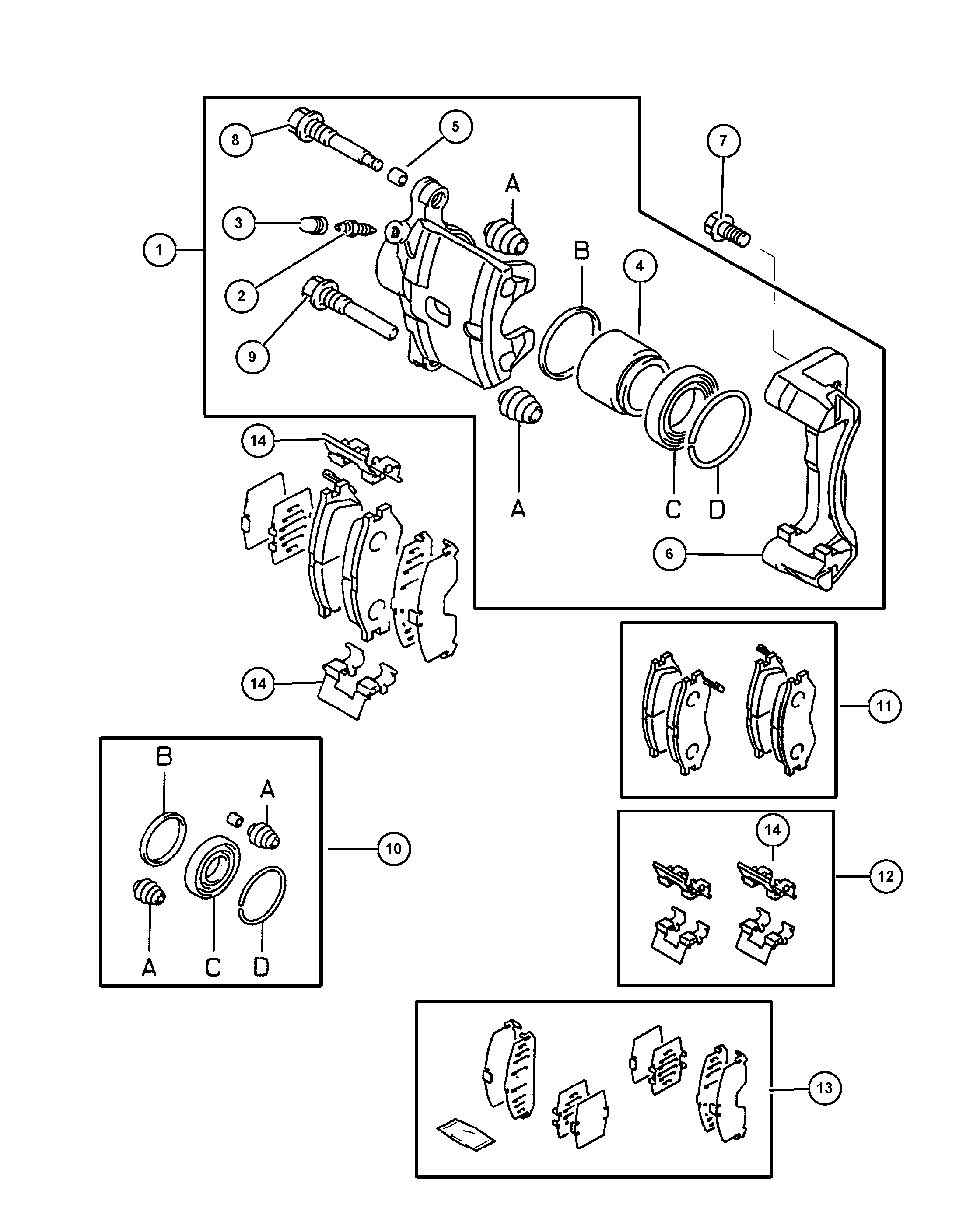 Mitsubishi MB69 9707 - Set reparatie, etrier aaoparts.ro