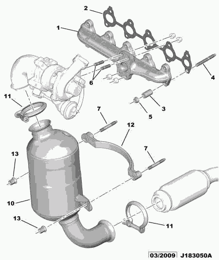 PEUGEOT 0349.N0 - Garnitura, galerie evacuare aaoparts.ro