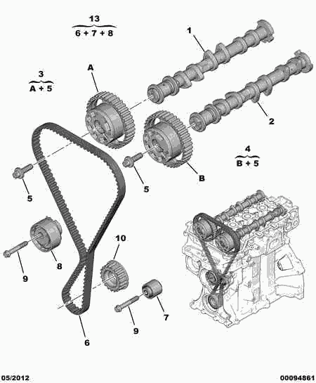 PEUGEOT 16 086 842 80 - Set curea de distributie aaoparts.ro