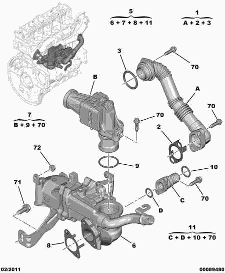 PEUGEOT 16 063 058 80 - Radiator, recirculare gaze de esapament aaoparts.ro