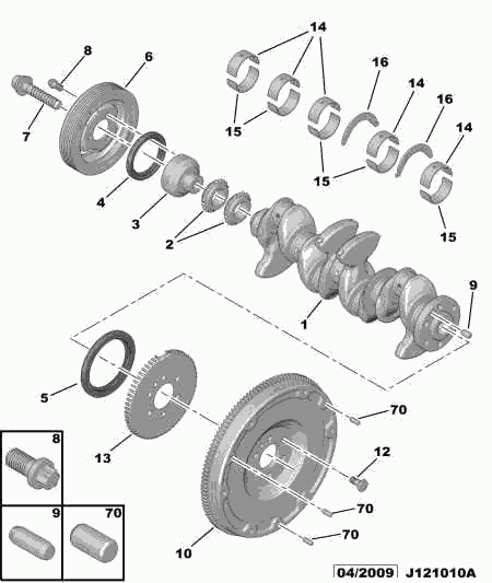 PEUGEOT 98 043 479 80 - Fulie curea, arbore cotit aaoparts.ro