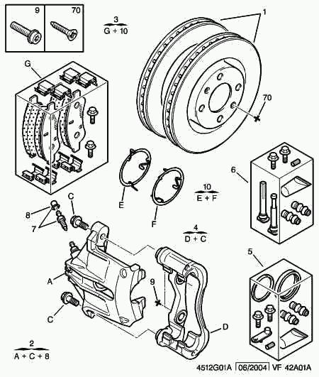 PEUGEOT 4253 42 - Set placute frana,frana disc aaoparts.ro