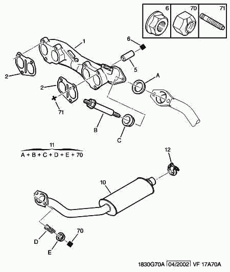 CITROËN 0349.H7 - Garnitura, galerie evacuare aaoparts.ro