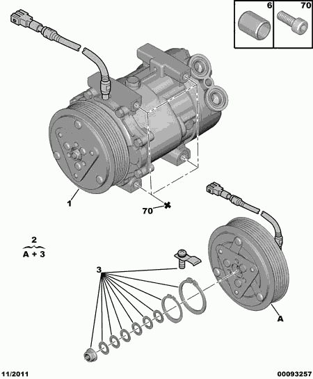 PEUGEOT 6453.CL - Compresor, climatizare aaoparts.ro