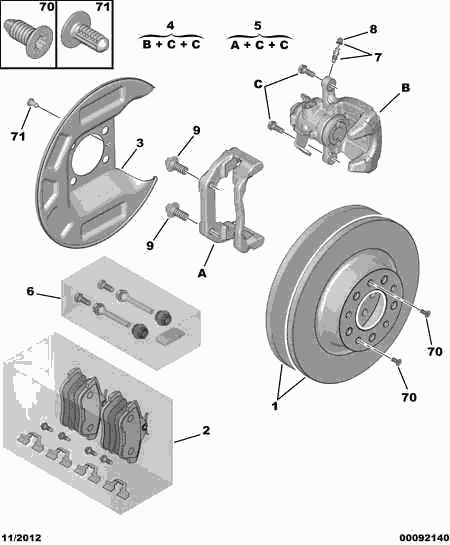 PEUGEOT 4254 97 - Set placute frana,frana disc aaoparts.ro