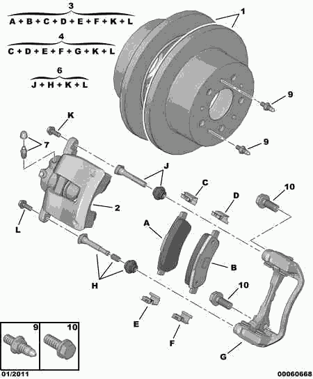 PEUGEOT 4254 69 - Set placute frana,frana disc aaoparts.ro