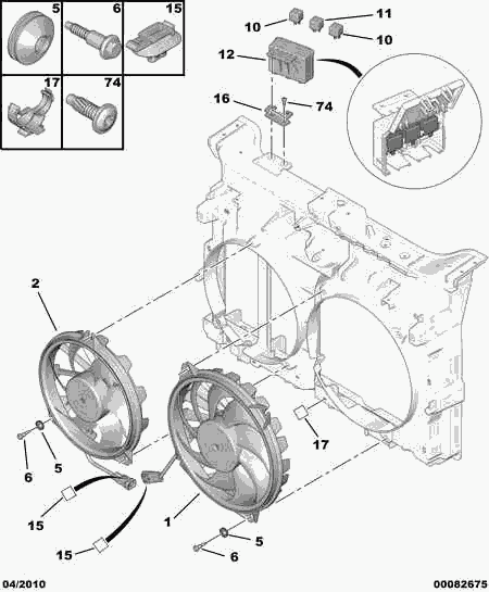PSA 1253 Q7 - Ventilator, radiator aaoparts.ro