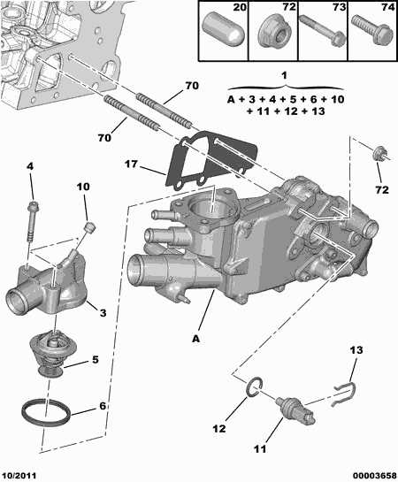 DS 1340.51 - ENGINE WATER HOUSING SEAL aaoparts.ro