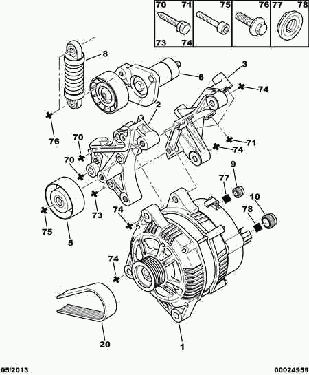 PEUGEOT 5751.41 - Amortizor vibratii, curea transmisie cu caneluri aaoparts.ro