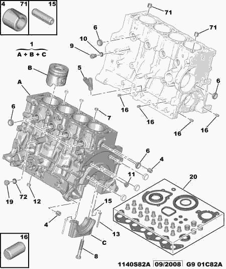 PEUGEOT 0197.AE - Set garnituri complet, motor aaoparts.ro