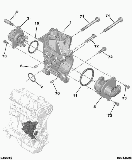 CITROËN/PEUGEOT 1201 C2 - Cuplaj conducta lichid racire aaoparts.ro