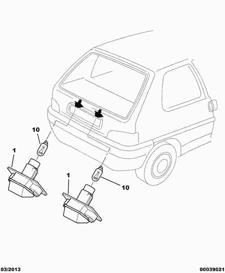 Opel 6340 99 - LICENSE PLATE LAMP aaoparts.ro