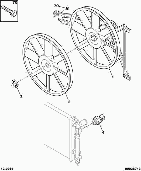 PSA 1253 56 - Ventilator, radiator aaoparts.ro