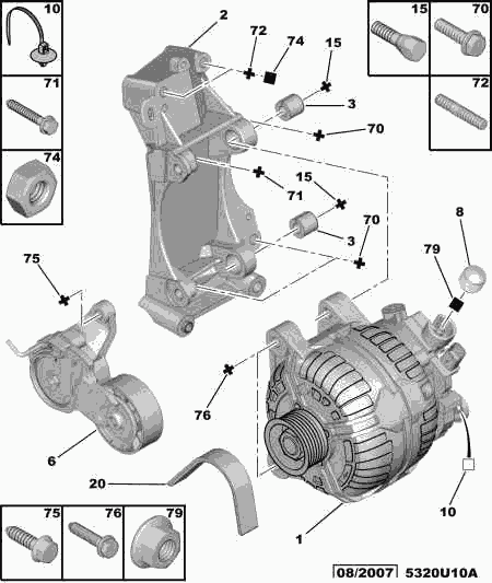 PEUGEOT 5750 XG - Curea transmisie cu caneluri aaoparts.ro