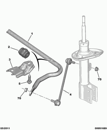 PEUGEOT 5087.57 - Brat / bieleta suspensie, stabilizator aaoparts.ro