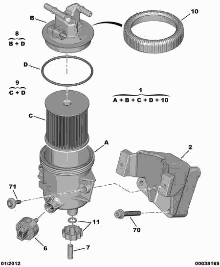 CITROËN/PEUGEOT 1901 62 - Filtru combustibil aaoparts.ro