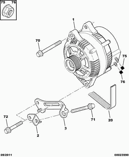 PSA 5750 QN - Curea transmisie cu caneluri aaoparts.ro