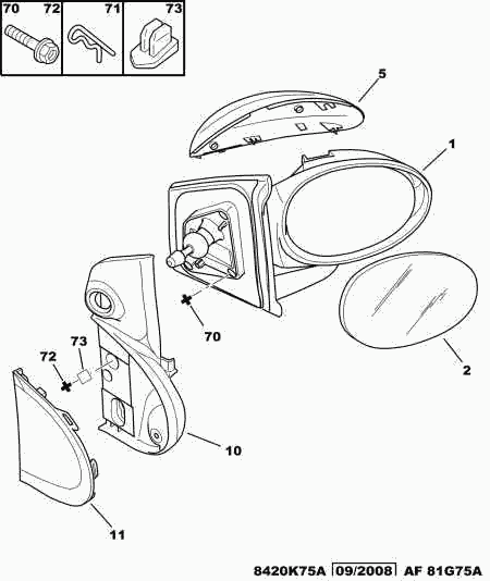 PEUGEOT 8151 HW - Sticla oglinda, oglinda retrovizoare exterioara aaoparts.ro