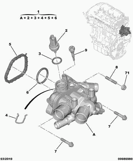 CITROËN 1336 Z6 - Termostat,lichid racire aaoparts.ro