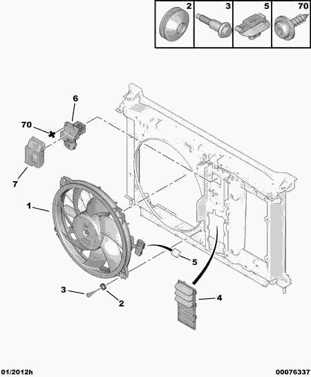 PEUGEOT 1253 T5 - Ventilator, radiator aaoparts.ro