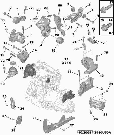 CITROËN/PEUGEOT 1807.X7 - Suport motor aaoparts.ro