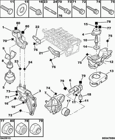 CITROËN/PEUGEOT 96 171 996 - Suport motor aaoparts.ro