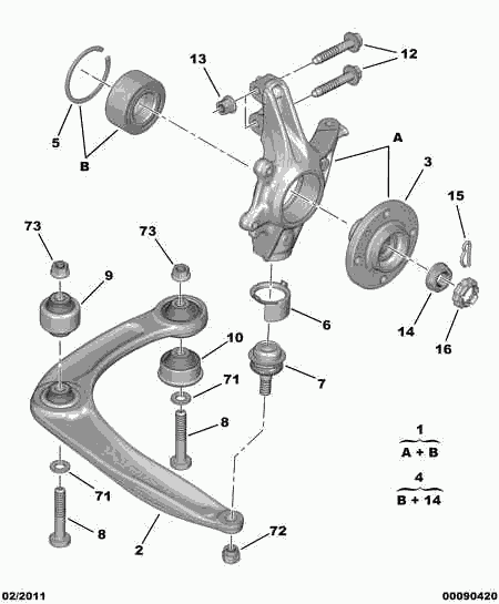 PSA 3646 84 - Articulatie directie, suspensie roata aaoparts.ro