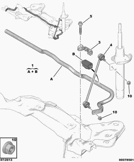 CITROËN 5087 71 - Brat / bieleta suspensie, stabilizator aaoparts.ro