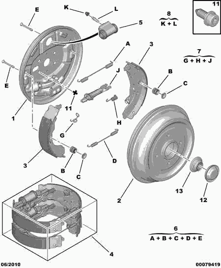 CITROËN 4242 45 - Set saboti frana aaoparts.ro