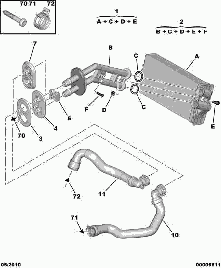 PEUGEOT 6466 W2 - Conducta, schimbator caldura-incalzire aaoparts.ro