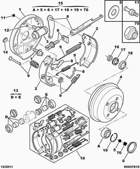 CITROËN 4241 J5 - Set saboti frana aaoparts.ro