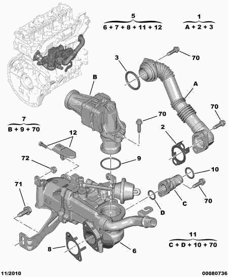 PEUGEOT 1618 LN - Supapa EGR aaoparts.ro