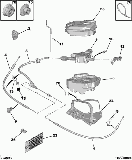 PEUGEOT 4746 77 - Cablu, frana de parcare aaoparts.ro