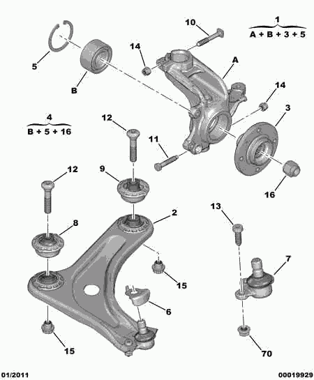 PEUGEOT 3520.T7 - Brat, suspensie roata aaoparts.ro