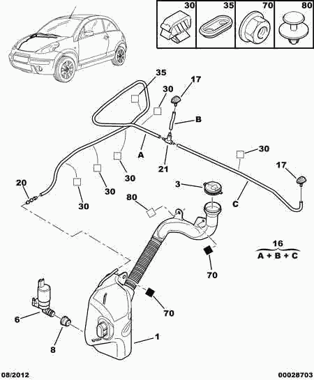 CITROËN/PEUGEOT 6434 76 - Pompa de apa,spalare parbriz aaoparts.ro