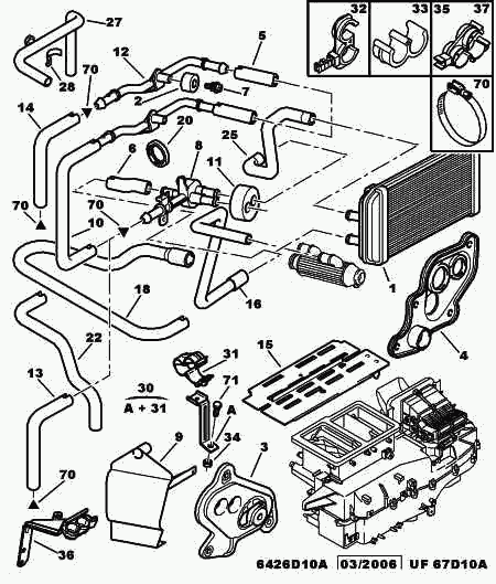 PEUGEOT 6464 TE - Conducta, schimbator caldura-incalzire aaoparts.ro