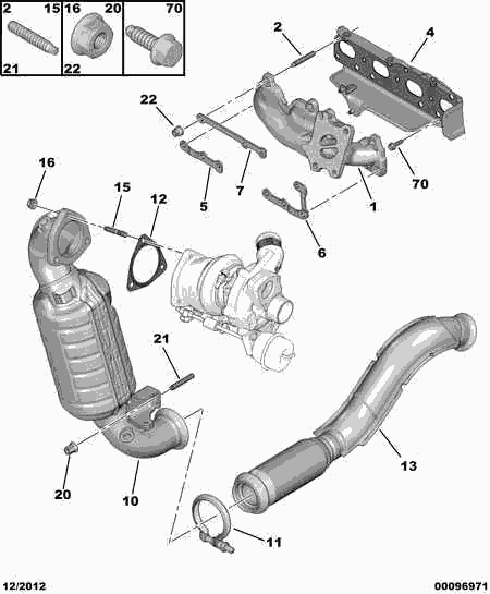 CITROËN 96 781 882 80 - Garnitura, galerie evacuare aaoparts.ro