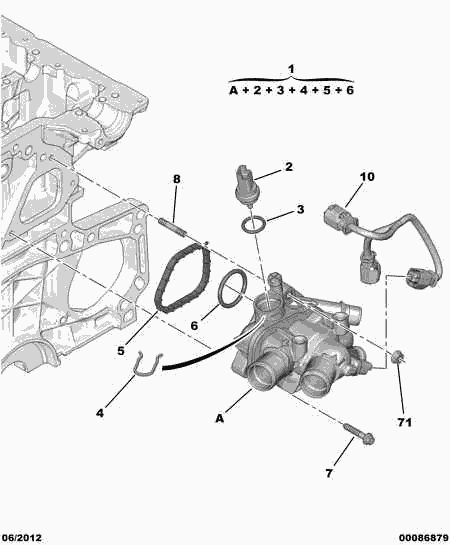 PSA V7 645 580 80 - Termostat,lichid racire aaoparts.ro