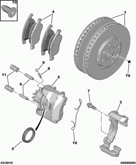 CITROËN/PEUGEOT 4254 C0 - Set placute frana,frana disc aaoparts.ro