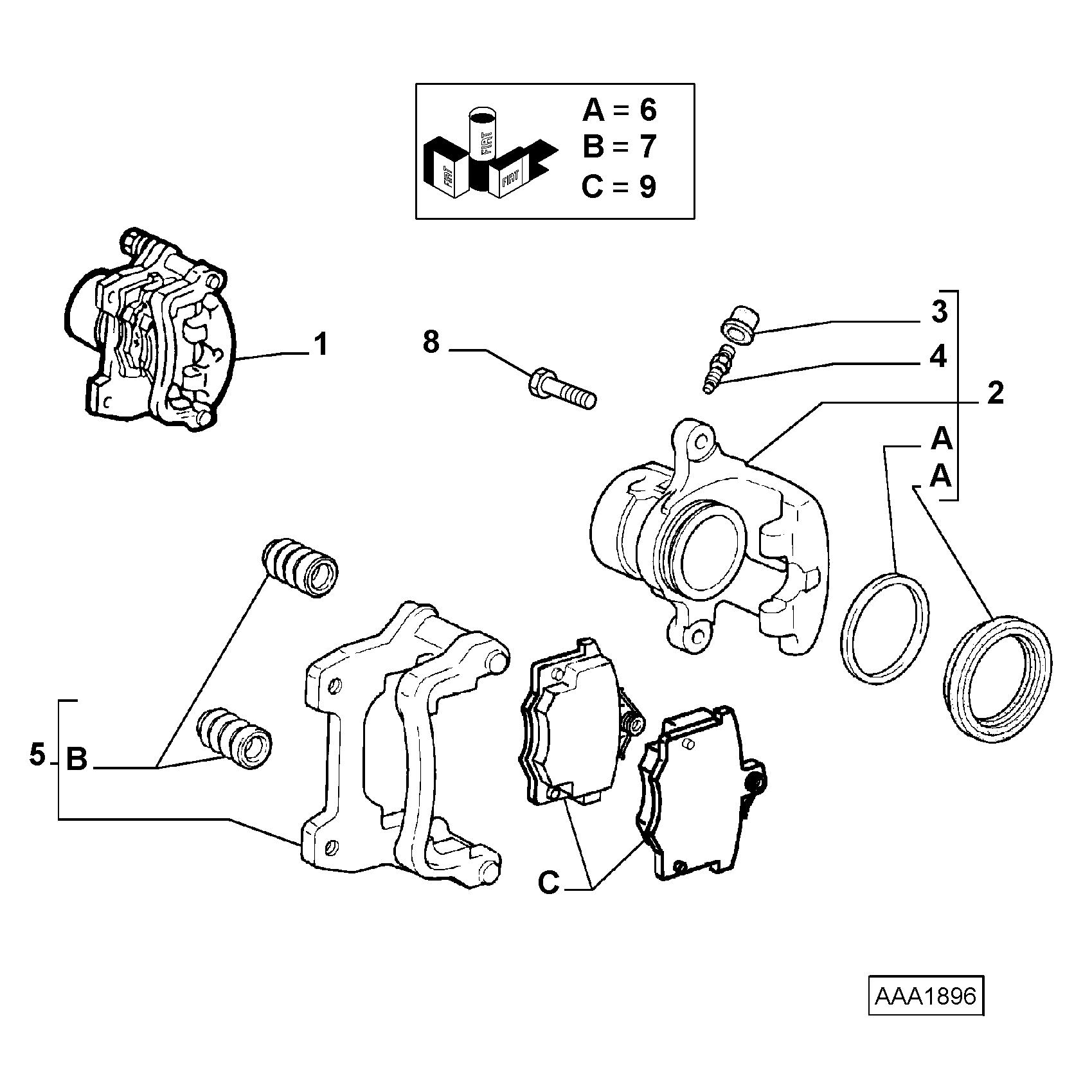 FIAT 5892735 - Set placute frana,frana disc aaoparts.ro