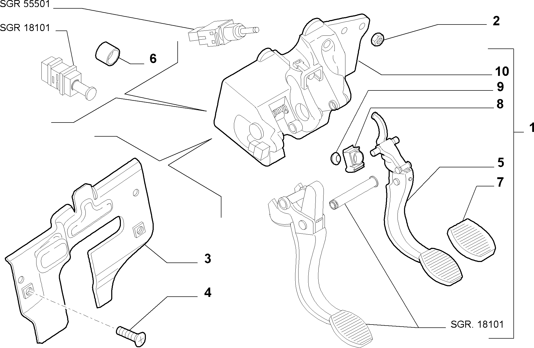 FCA 71746347 - Acoperire pedala, pedala frana aaoparts.ro