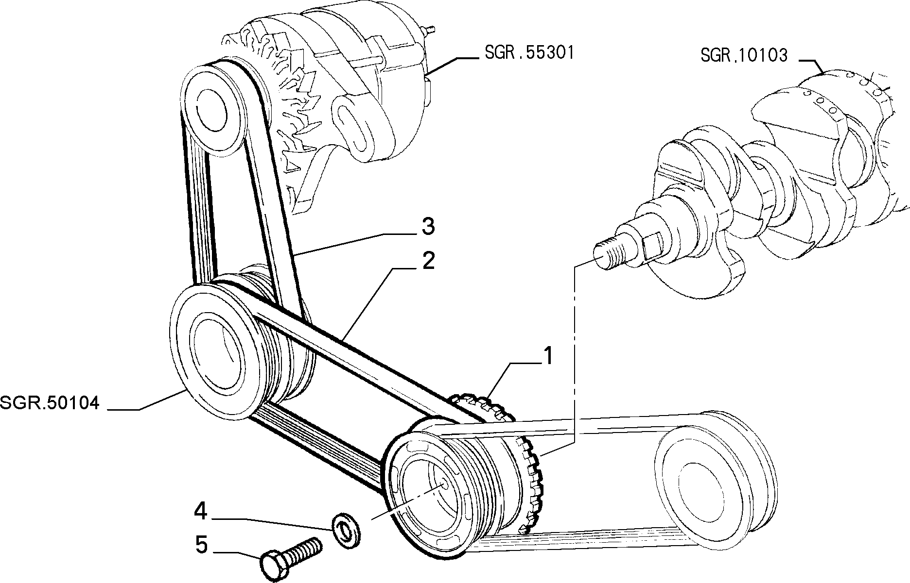 FIAT 46517851 - Curea transmisie cu caneluri aaoparts.ro