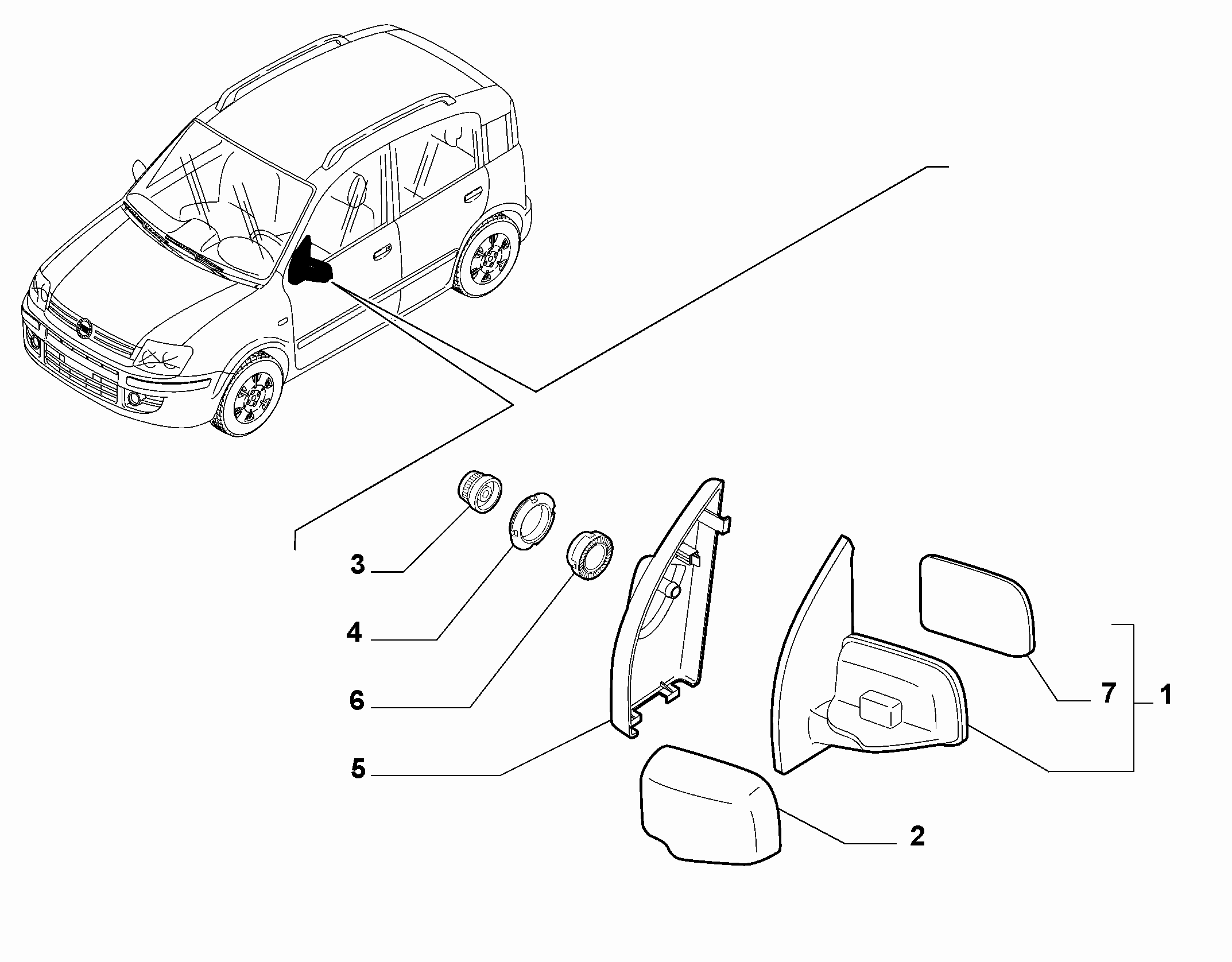 FIAT / LANCIA 735513005 - Oglinda exterioara aaoparts.ro