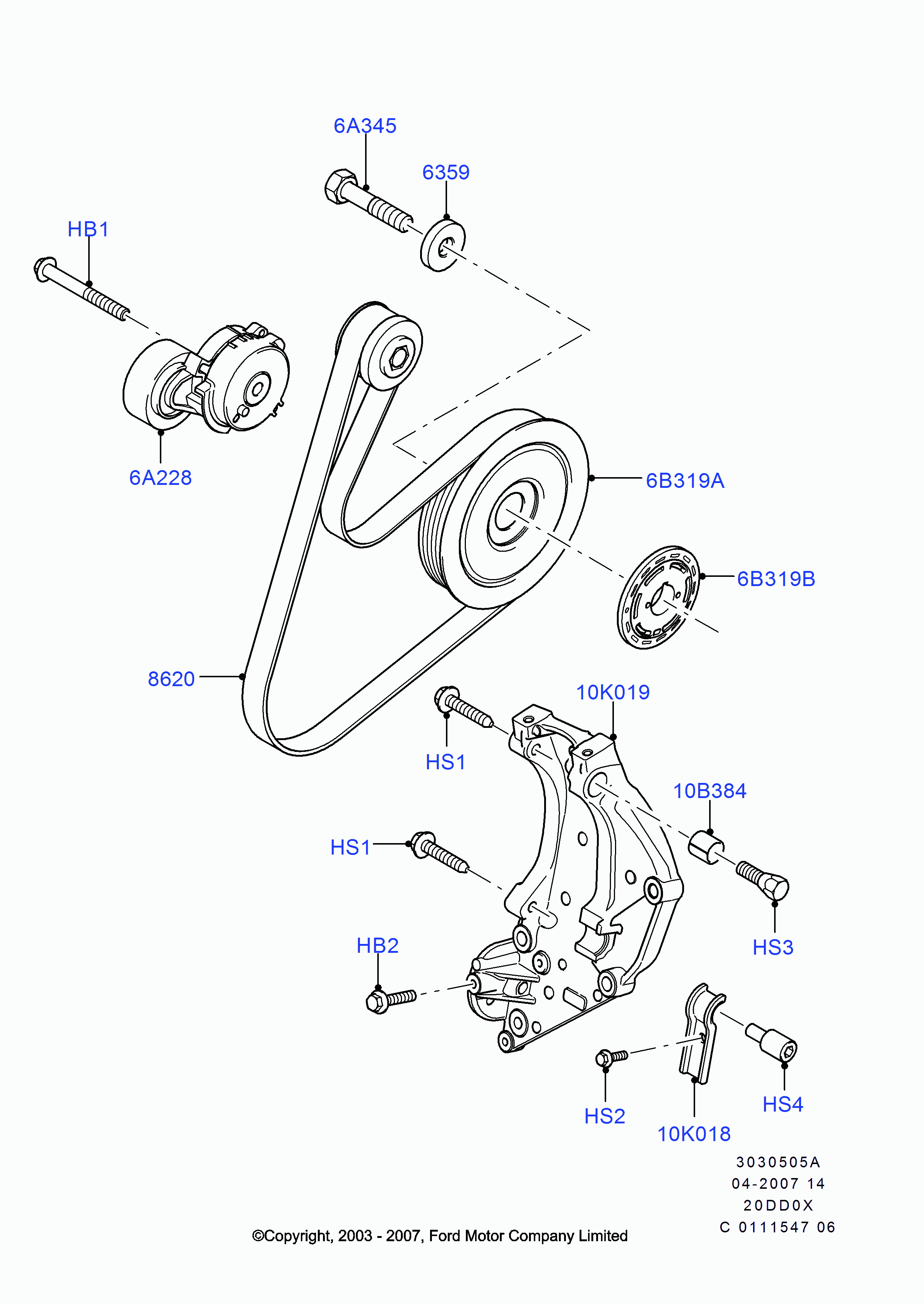 FORD 1712212 - Curea transmisie cu caneluri aaoparts.ro