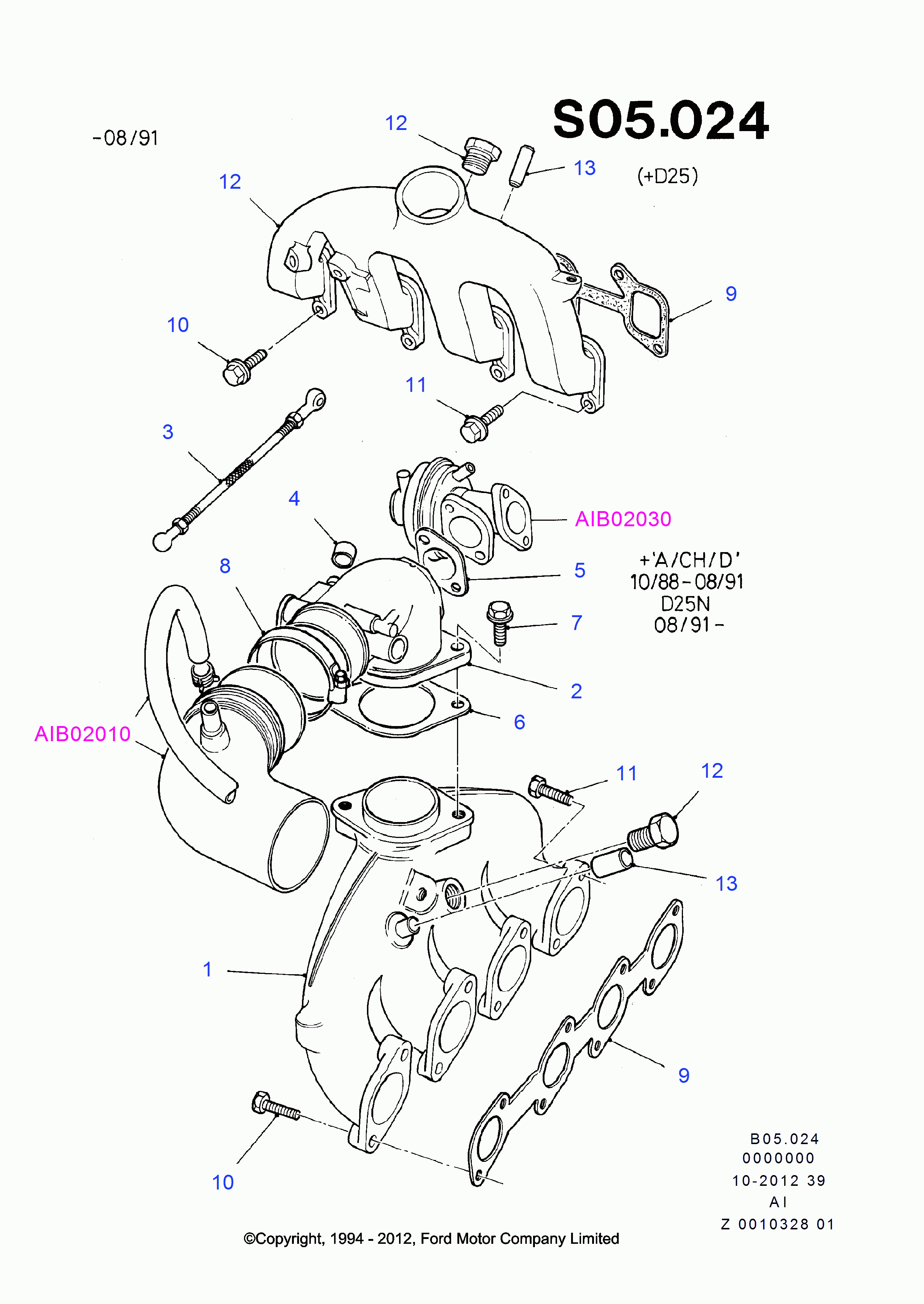 FORD 6 525 815 - Garnitura, galerie admisie aaoparts.ro