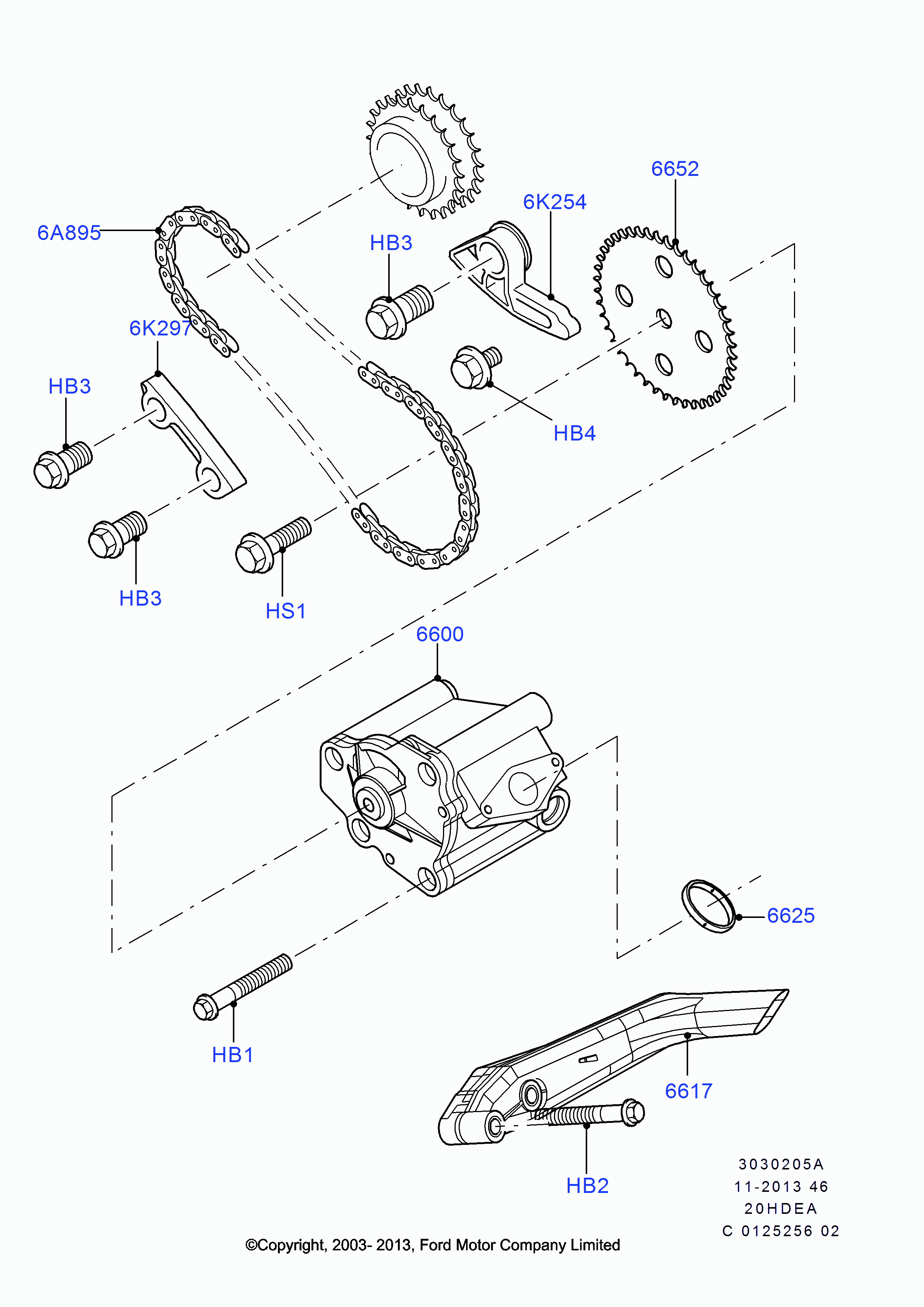 FORD 1 450 943 - Chit lant de distributie aaoparts.ro