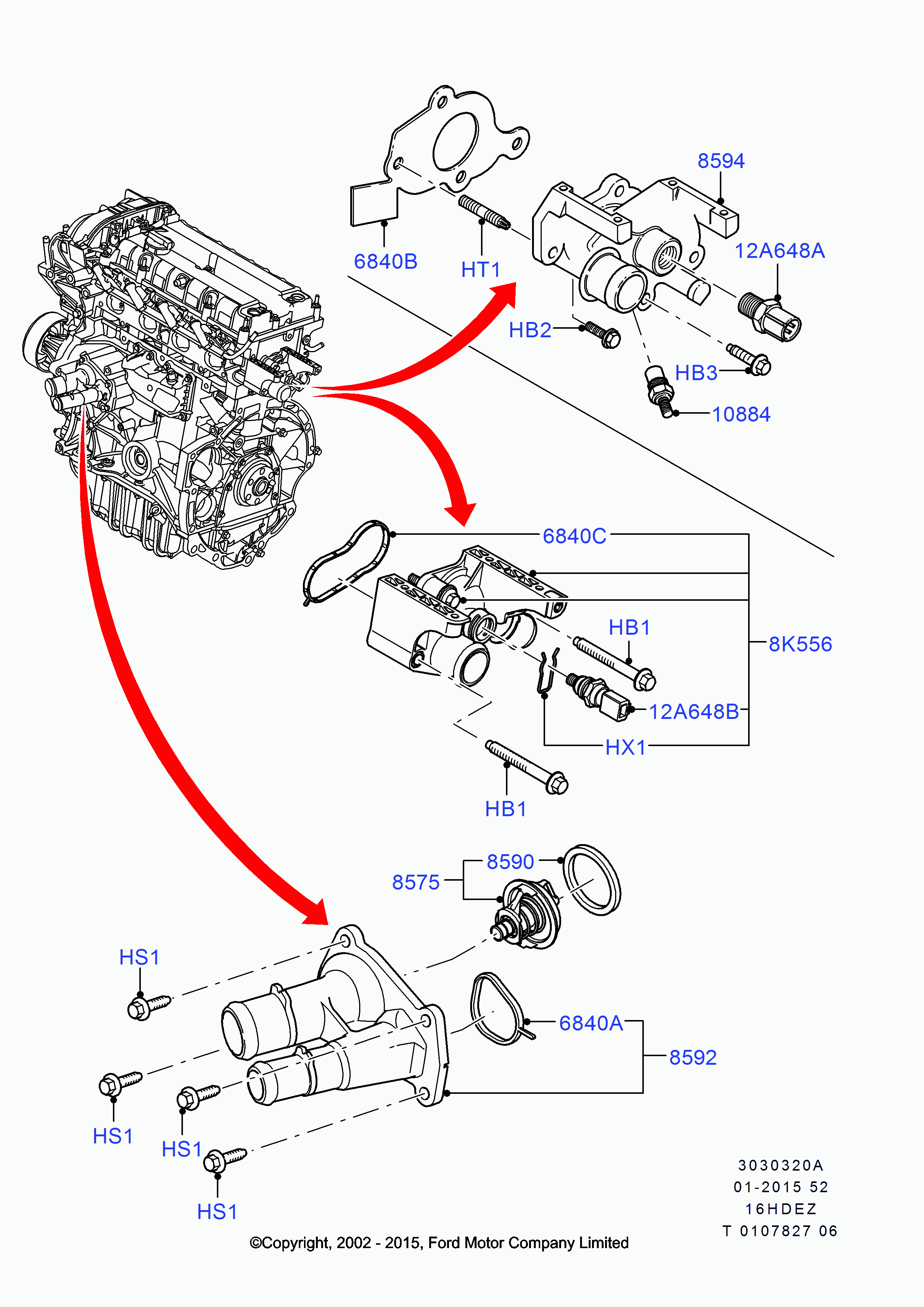 FORD 1 484 876 - Senzor,temperatura lichid de racire aaoparts.ro